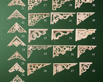 Holz geschnitzte Ecke Applikation | Unlackiertes Kautschuk Holz Onlay | Möbel, Fenster & Kabinett Dekorative Eckleiste