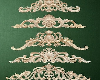 Wood Appliques and Onlays , Wooden Figurines , Furniture Applique Onlay,Wood Onlay,Wood Applique,Wall Embellishments,Wood wall decor