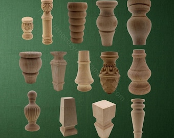 Carved Furniture Legs , Natural wooden colour legs,Mid-Century for Beds, sofas chairs cabinets, baroque legs, wooden feets