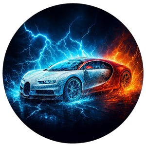 Opłatek na tort Bugatti Samochód Auto Sportowy Wyścigówka Coupe