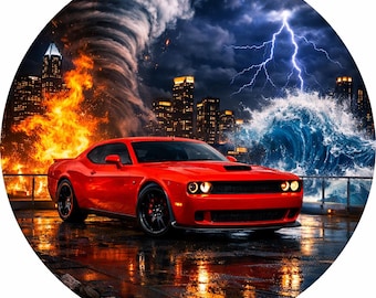 Taarttopper, taartdecoratie, fototaart, verjaardagstaart, voertuigen, auto's, Dodge