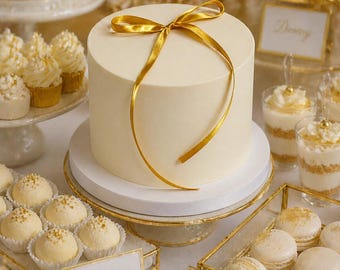 Gouden satijnen taartstrikken, 10 stuks, satijnen taarttopperdecoratie
