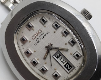 Montre Camy Genève Vintage Time Square - Calibre ETA 2789, Automatique, Rare, Occasion