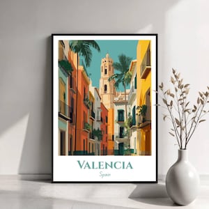 Valencia Travel Poster | Valencia Spain Wall Art | Spanish City Print | Valencia Illustration | Travel Poster Art | Travel Gift