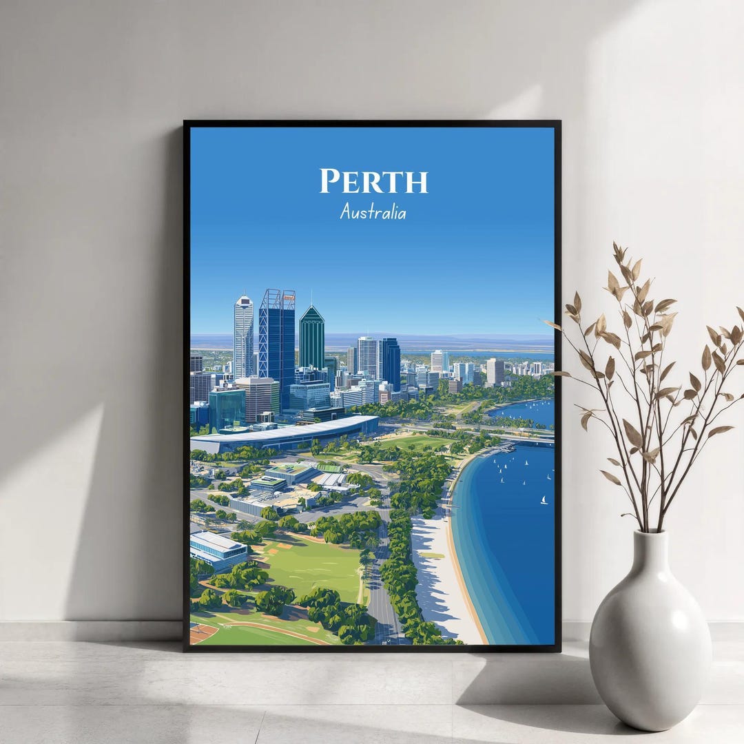 Perth Community Posters Perth Travel Poster | Perth Australia Wall Art | Western Australia City ...