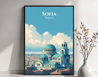 Sofia Travel Poster | Sofia Bulgaria Wall Art | Balkan Capital Print | Sofia Illustration | Travel Poster Art