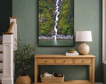 Waterfall Wall Art - Nature Landscape Printable - Forest Waterfall Photo - Digital Download