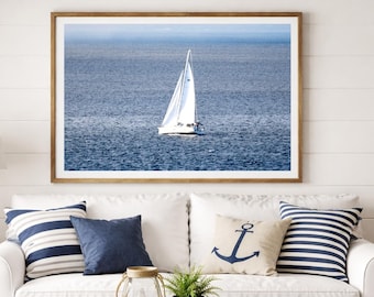 Segelboot Fotografie Druck - Küsten Dekoration | Strand Wand Kunst | Druckbare Fotografie