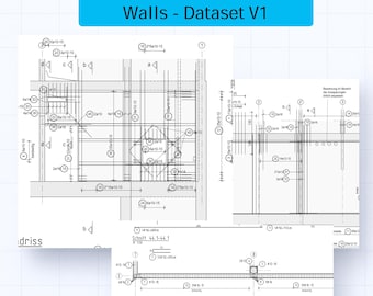 Dibujos de muros de hormigón, detalles de ingeniería estructural (CAD PDF) V1