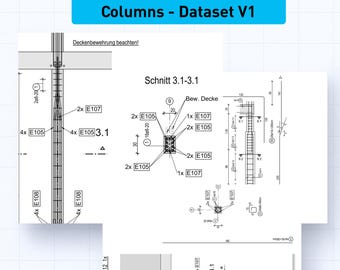 Concrete Column Drawings, Structural Engineering Details (CAD PDF) V1