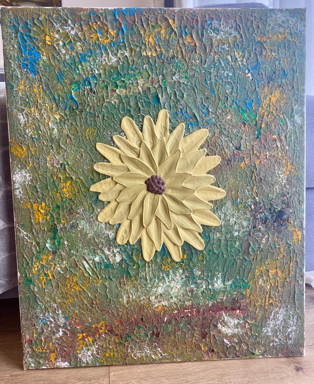 Textured Floral Abstract Art – Handmade 3D Flower Canvas Painting 55 ...