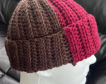 Bulky Crochet Beanie • Ribbed Thick-Stripe Hat • Cozy Winter Hat • Handmade Chunky Beanie • Warm Crochet Gift for Him or Her