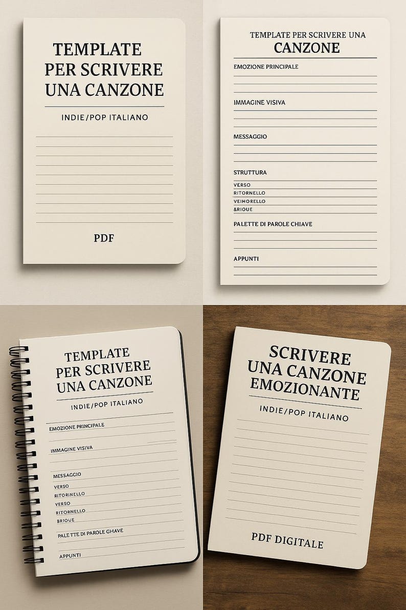 Songwriting Paper.pdf Songwriting Template – Italian Indie Pop – Creative and Guided PDF ...
