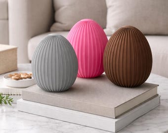 Osterei mit Lamellen | 3D Druck Osterdeko zum Stellen | Größen wählbar
