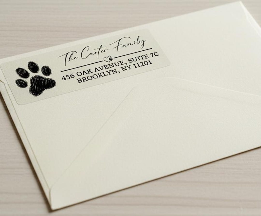 Paws Custom Guest Address Labels / Wedding Invitation Address Stickers ...
