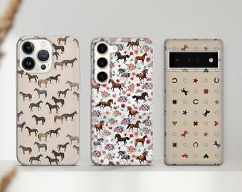 Horse Pattern Phone Case: Delicate Equestrian Design