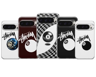 8 Ball Phone Case – Street Style Graphic TPU Gel Cover, iPhone Samsung Pixel Protection