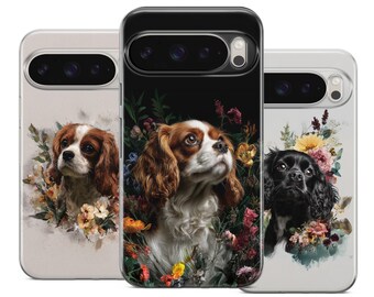 Whimsical Dog Portrait Phone Case – Floral Illustration TPU Gel Cover