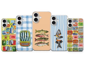 Fish phone case with sardine design, coastal Phone Cover