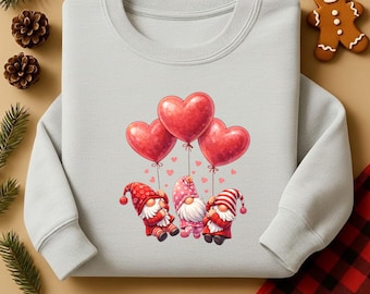 Valentine Gnome Shirt, Love Gnome Shirt, Valentines Day Tee, Couple Sweatshirt, Valentine Gnome