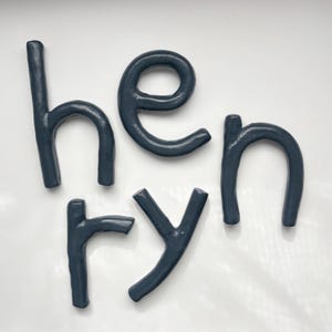 Navy Blue Clay Letters: Custom Name Sign, Handmade