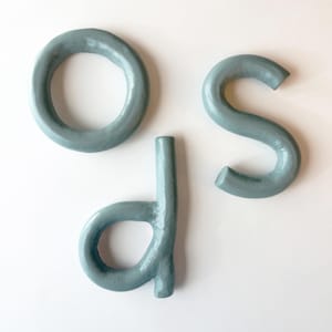 Light Blue Clay Letters: Custom Name Sign, Handmade