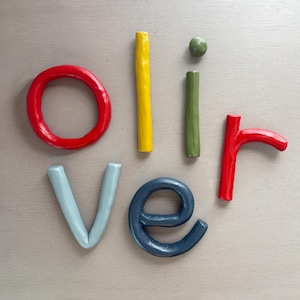 Clay Letters: Handmade Custom Name Sign, Primary Rainbow