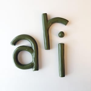 Green Clay Letters: Custom Name Sign, Handmade
