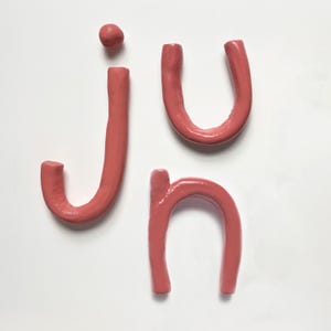 Dark Pink Clay Letters: Custom Name Sign, Handmade