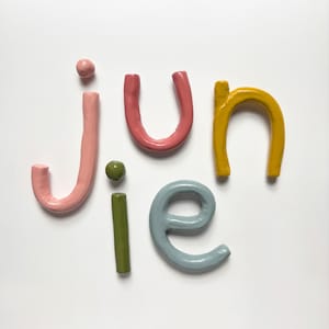 Lettres en argile | Plaque nominative personnalisée pour chambre d'enfant ou de bébé