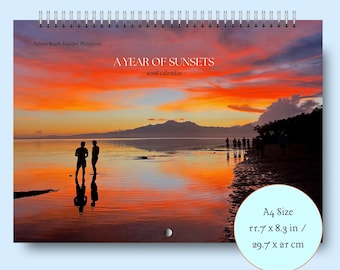 2026 Sunset Photography Wall Calendar | A Year of Sunsets | A4 Travel Art