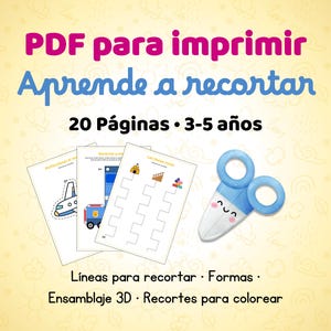 Actividades de Recorte para Imprimir • Motricidad Fina Infantil • Recortar Líneas y Formas • 20 Páginas PDF (3–5 años)