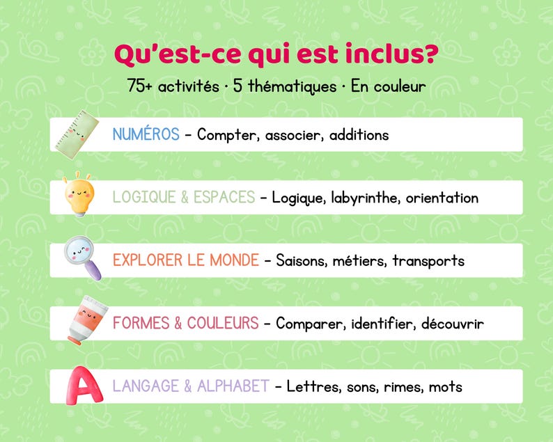 Cahier activités maternelle PDF imprimer 3-5 ans petite moyenne grande section