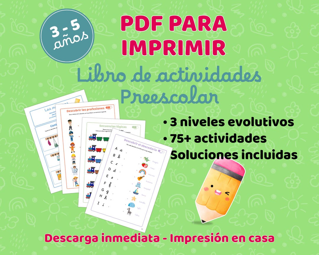 Cuaderno De Actividades Preescolar 3–5 Años Para Imprimir | PDF ...