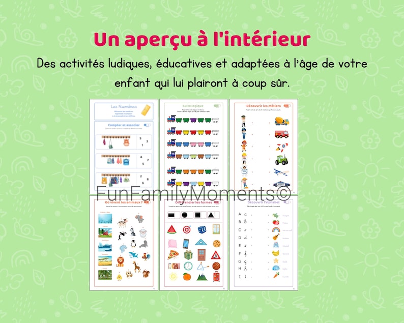 Cahier activités maternelle PDF imprimer 3-5 ans petite moyenne grande section