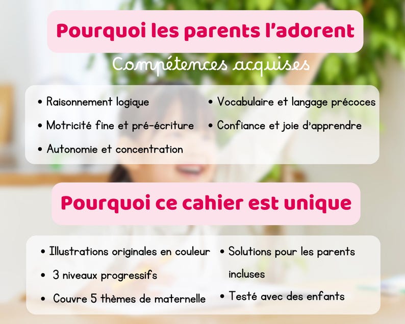 Cahier activités maternelle PDF imprimer 3-5 ans petite moyenne grande section