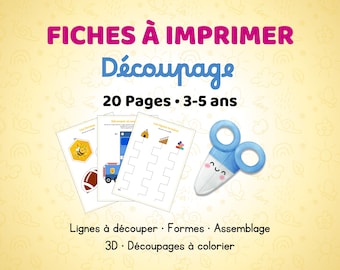 Fiches de Découpage à Imprimer Enfants 3–5 ans • Motricité Fine • Lignes & Formes • Activités Maternelle • 20 Pages PDF