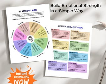 Resiliency Wheel Strategy Cards, Kids Mental Health (PDF Printable Resource)