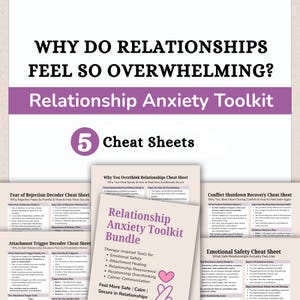 Relationship Anxiety Toolkit Bundle, Anxious Attachment & Emotional Safety Printable Set (4 Page PDF)