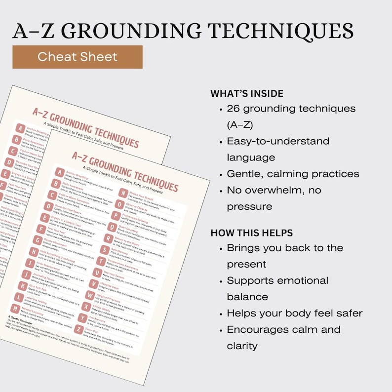 How To Create A Grounded Routine Worksheet A–Z Grounding Techniques Printable, Anxiety Coping Skills, Mindfulness ...