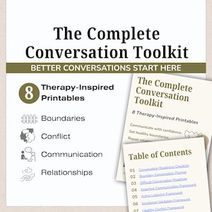 Conversation Toolkit Bundle, Communication Skills Printables, Boundary Setting, Conflict Resolution, Therapy Worksheets PDF