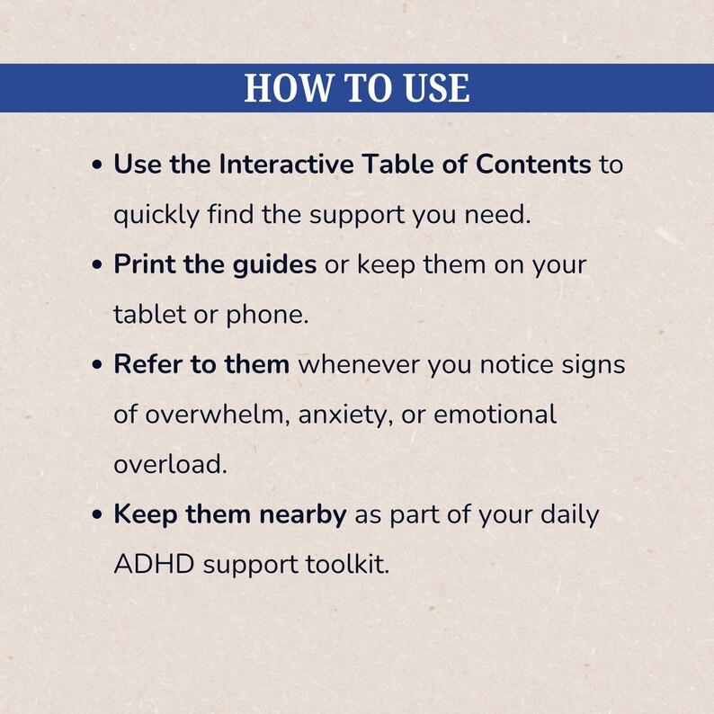 ADHD Calm & Reset Toolkit Bundle, Anxiety, Overwhelm, Nervous System Regulation Printable (5 PDFs) image 6
