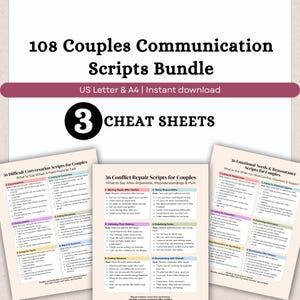 Bundel met 108 communicatiescripts voor stellen (printbaar), spiekbriefjes voor relatietherapie (pdf), ondersteuning bij conflicthantering