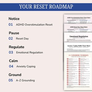 ADHD Calm & Reset Toolkit Bundle, Anxiety, Overwhelm, Nervous System Regulation Printable (5 PDFs) image 3