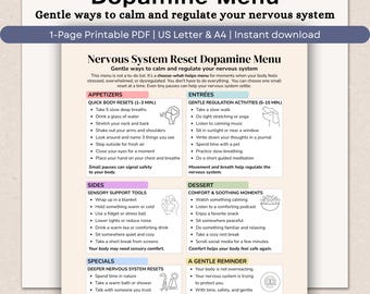 Nervensystem Set Dopamin Menü, Somatisches Selbstfürsorge-Tool (PDF Download)
