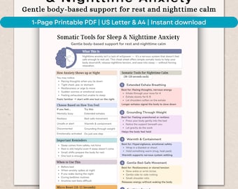 Somatic Tools for Sleep Anxiety, Gentle Body-Based Nervous System Support (Printable PDF)