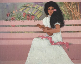 ALOHA MELE 8 x 10 Giclee on Canvas
