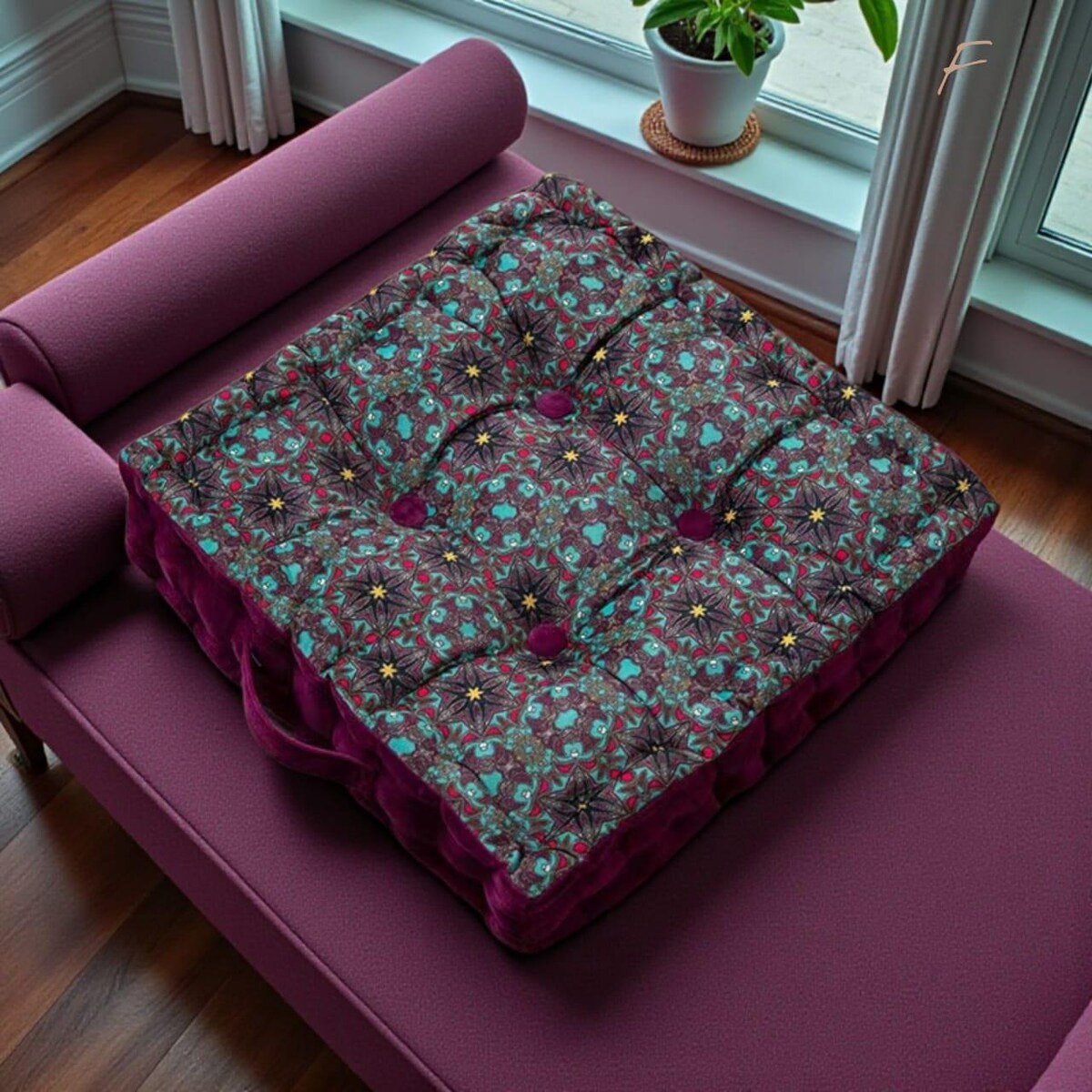 Bohemian Patchwork Floor Cushion – Design E