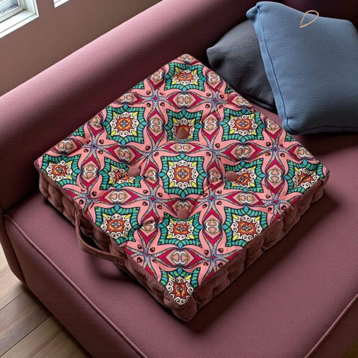Bohemian Patchwork Floor Cushion – Design D