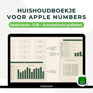 Apple Numbers Household Budget (Dutch, EUR) | Monthly & Annual Overview | Automatic Charts + Budget Meter